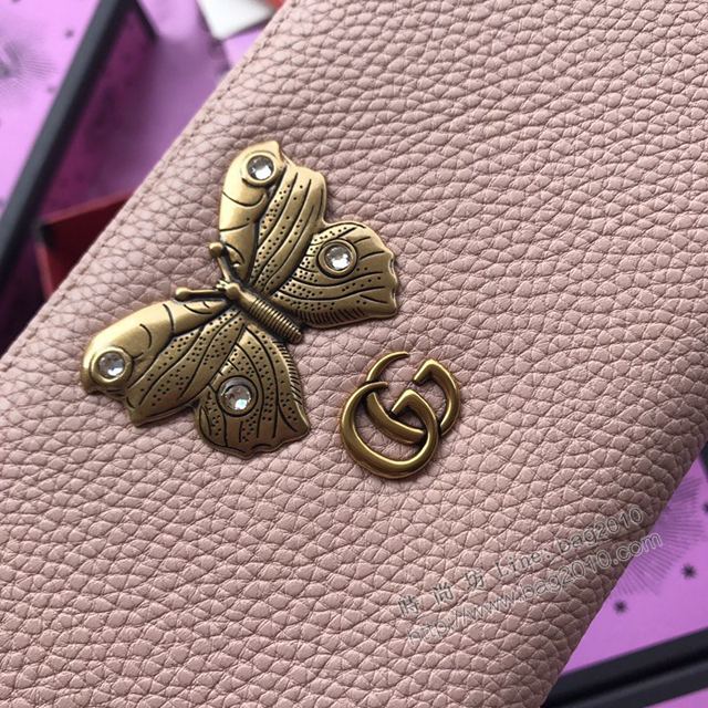 Gucci包 古馳錢包 499363裸全皮 鑲鑽蝴蝶 Gucci黑色女長錢包  gudj1068